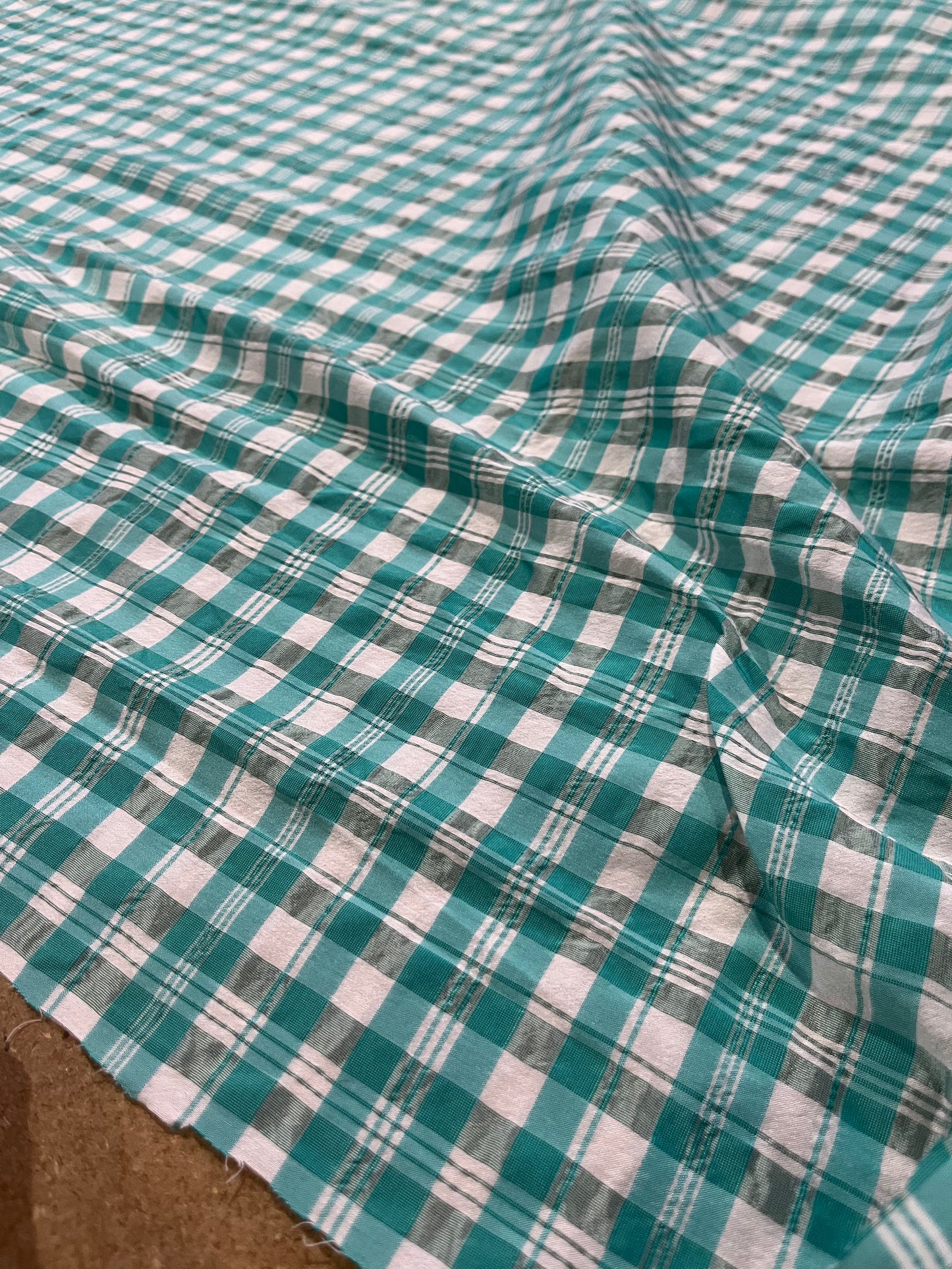 LUCILLE 025 lightweight check aqua/white