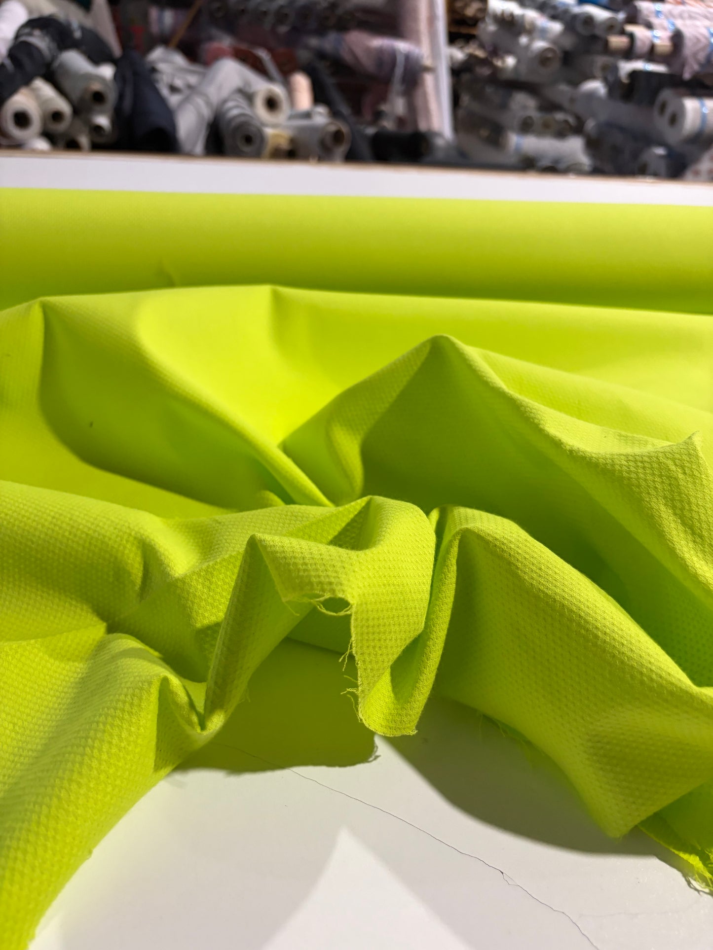 KRUSTY 016 lime cotton stretch piqué