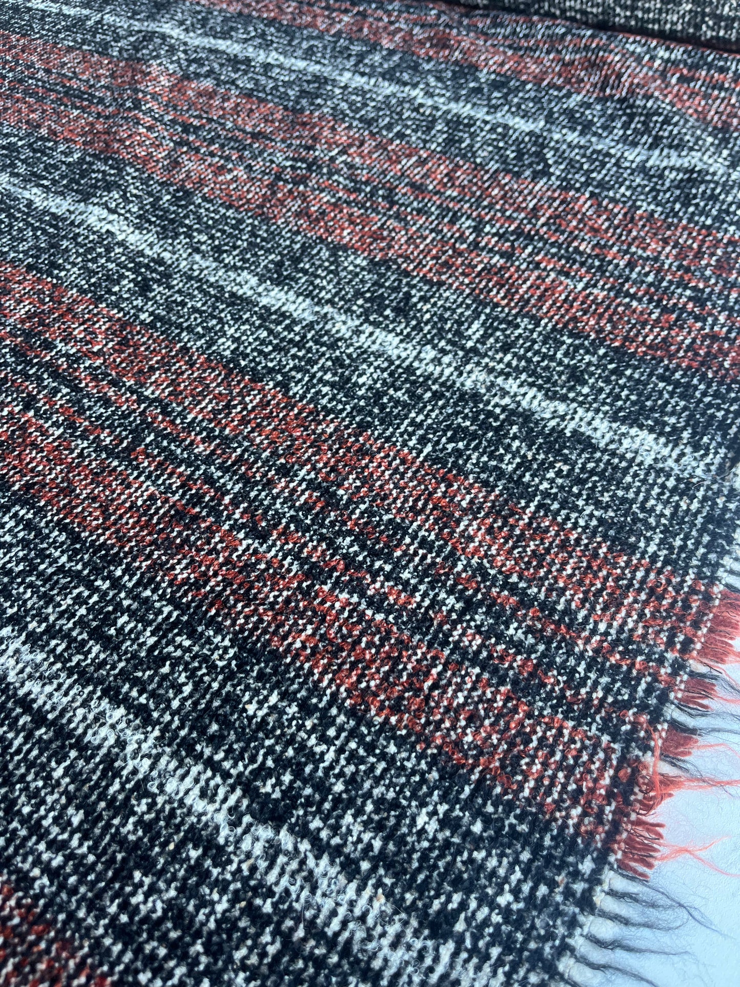 TANIA 011 heavy wool stripe brown/cognac