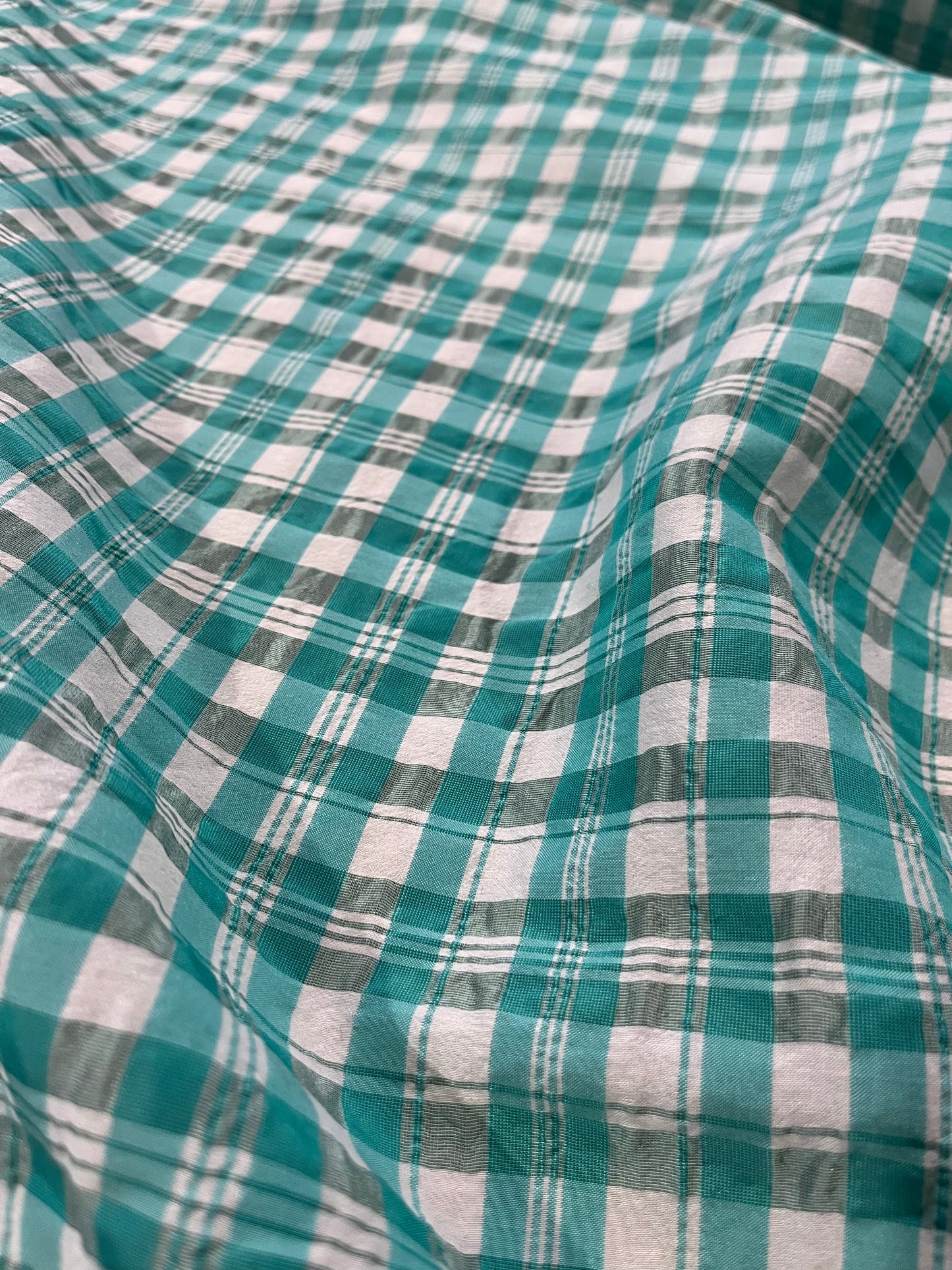 LUCILLE 025 lightweight check aqua/white