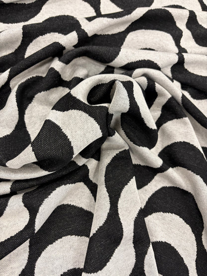PIPO 025  jersey jacquard black/white waves