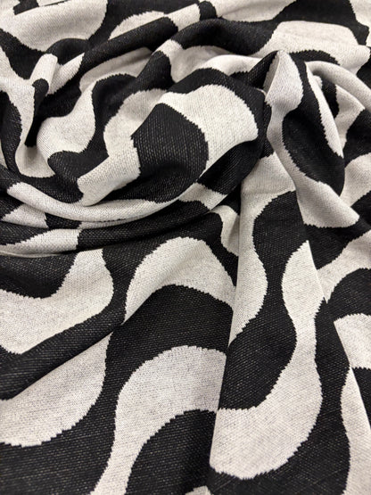 PIPO 025  jersey jacquard black/white waves
