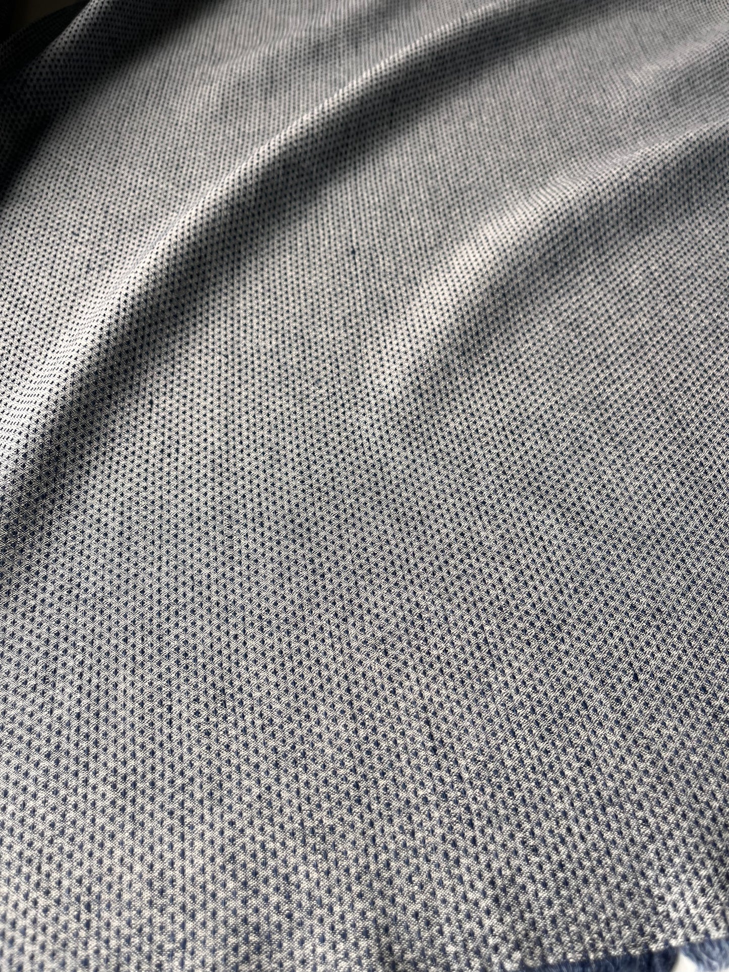 CELIA 015 cot/lin jacquard blue dots