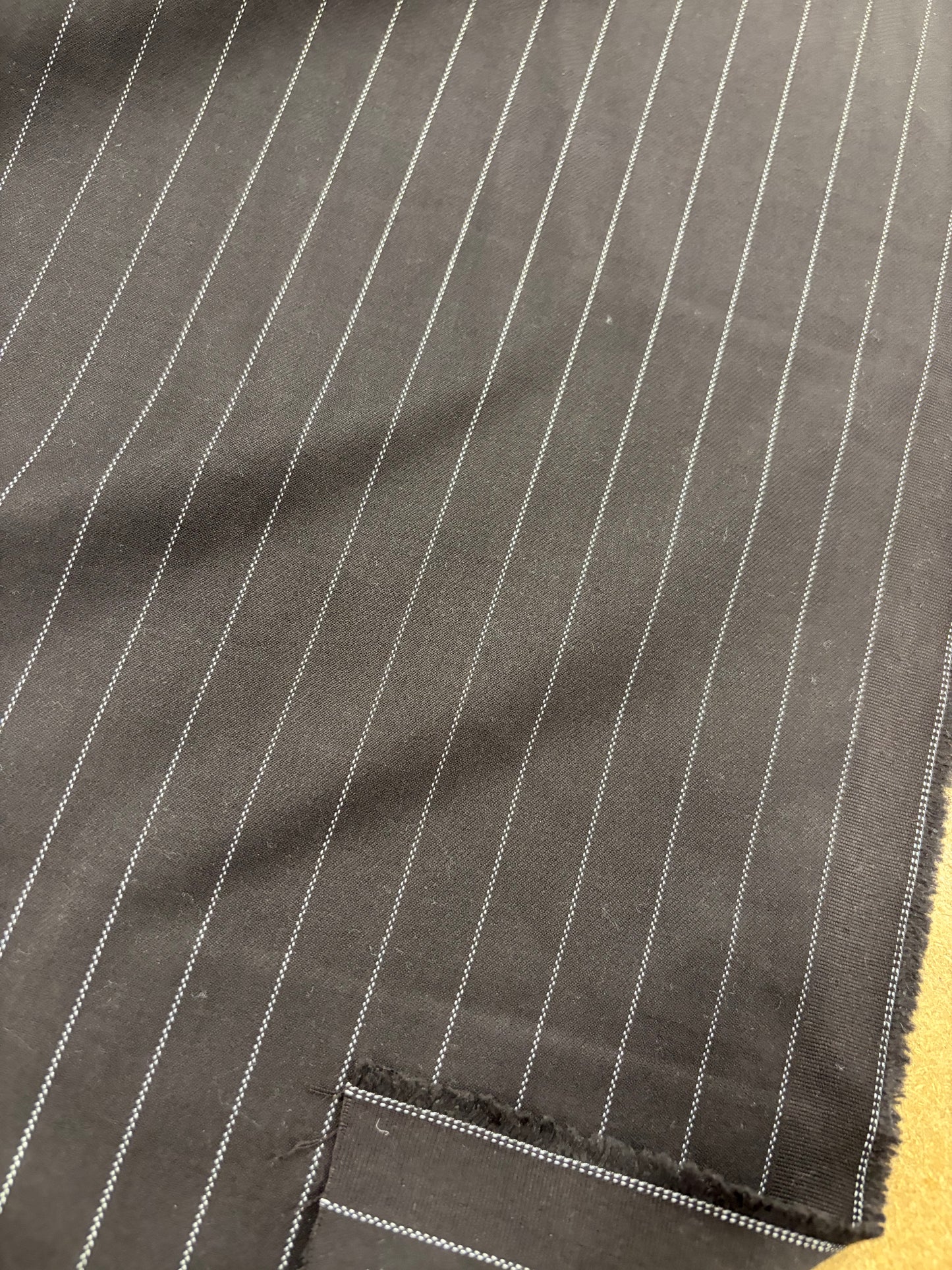 PIPO 026 stretch pinstripe suiting fabric black
