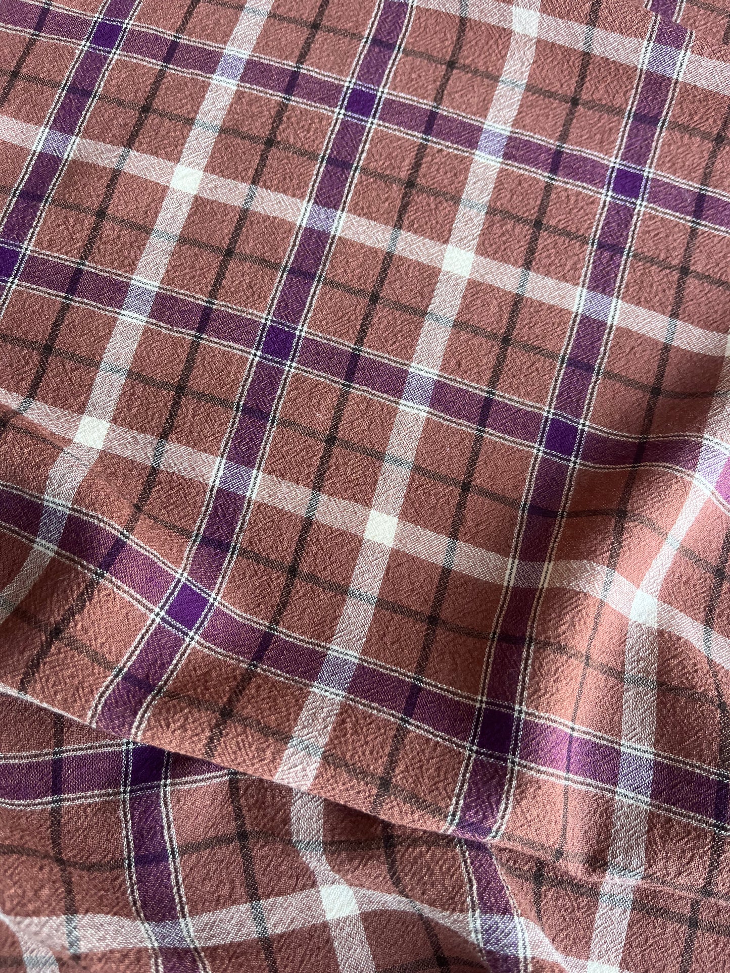 LC TANIA 015 cotton stretch check brown/mauve