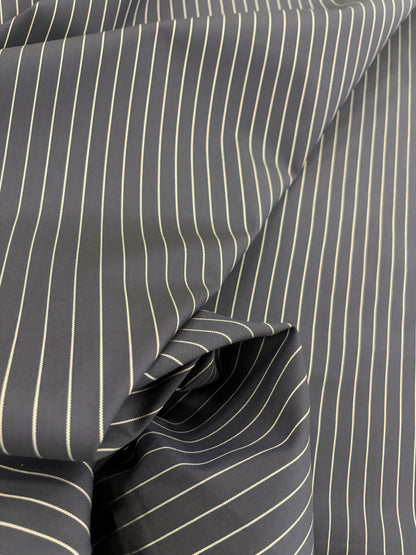 PIPO 027 stretch pinstripe suiting fabric black navy