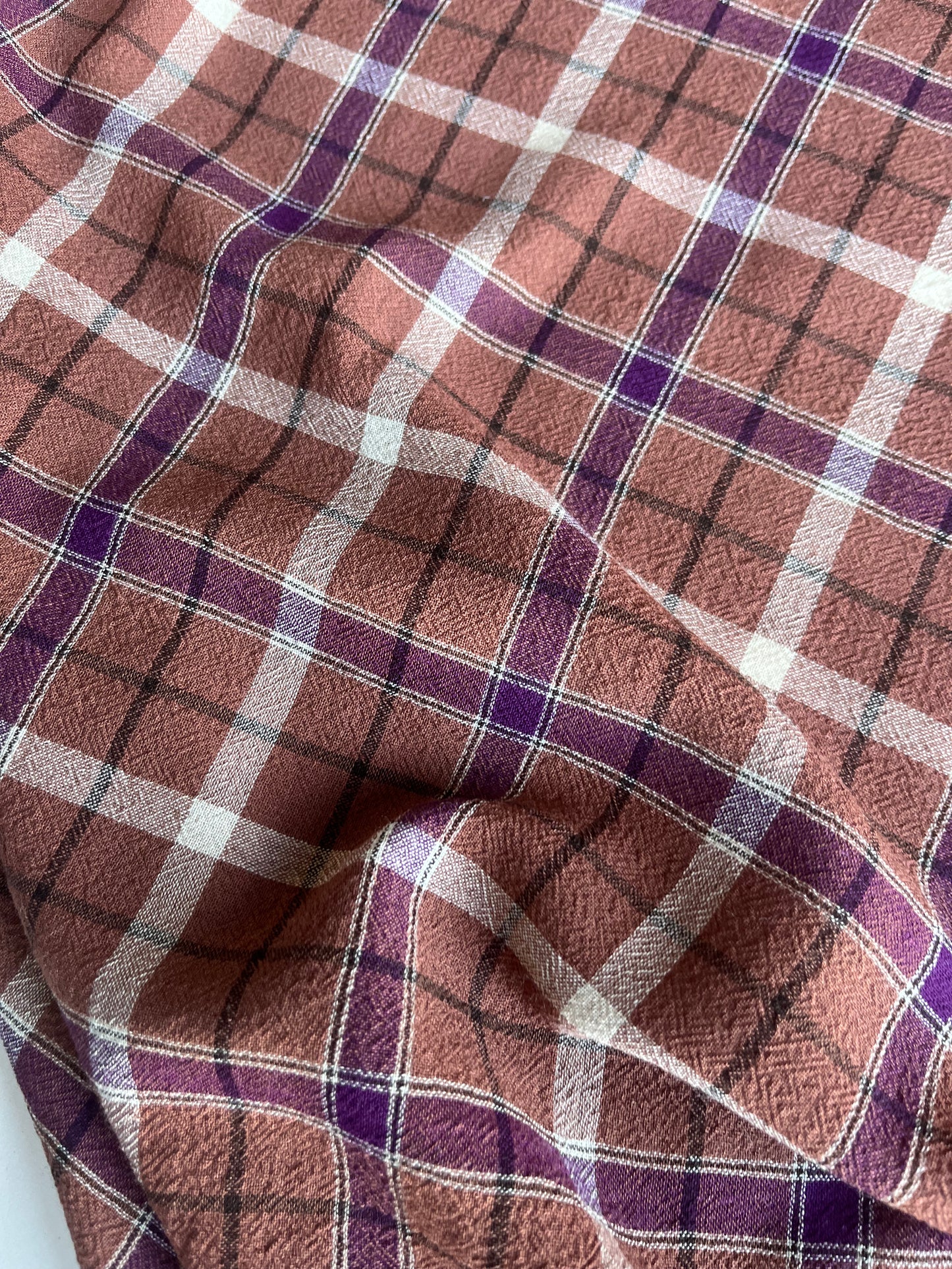 LC TANIA 015 cotton stretch check brown/mauve