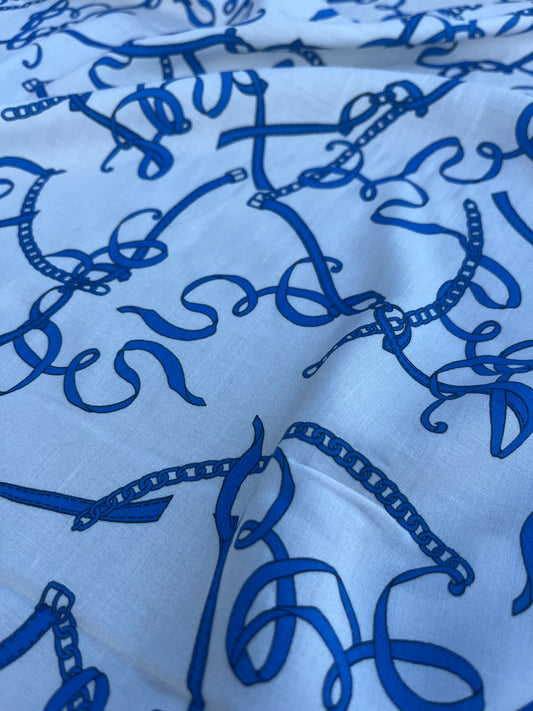 RW 079  viscose satin chains cobalt