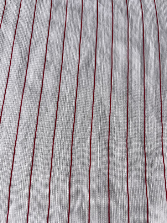 CELIA 013 viscose/silk red / white stripes