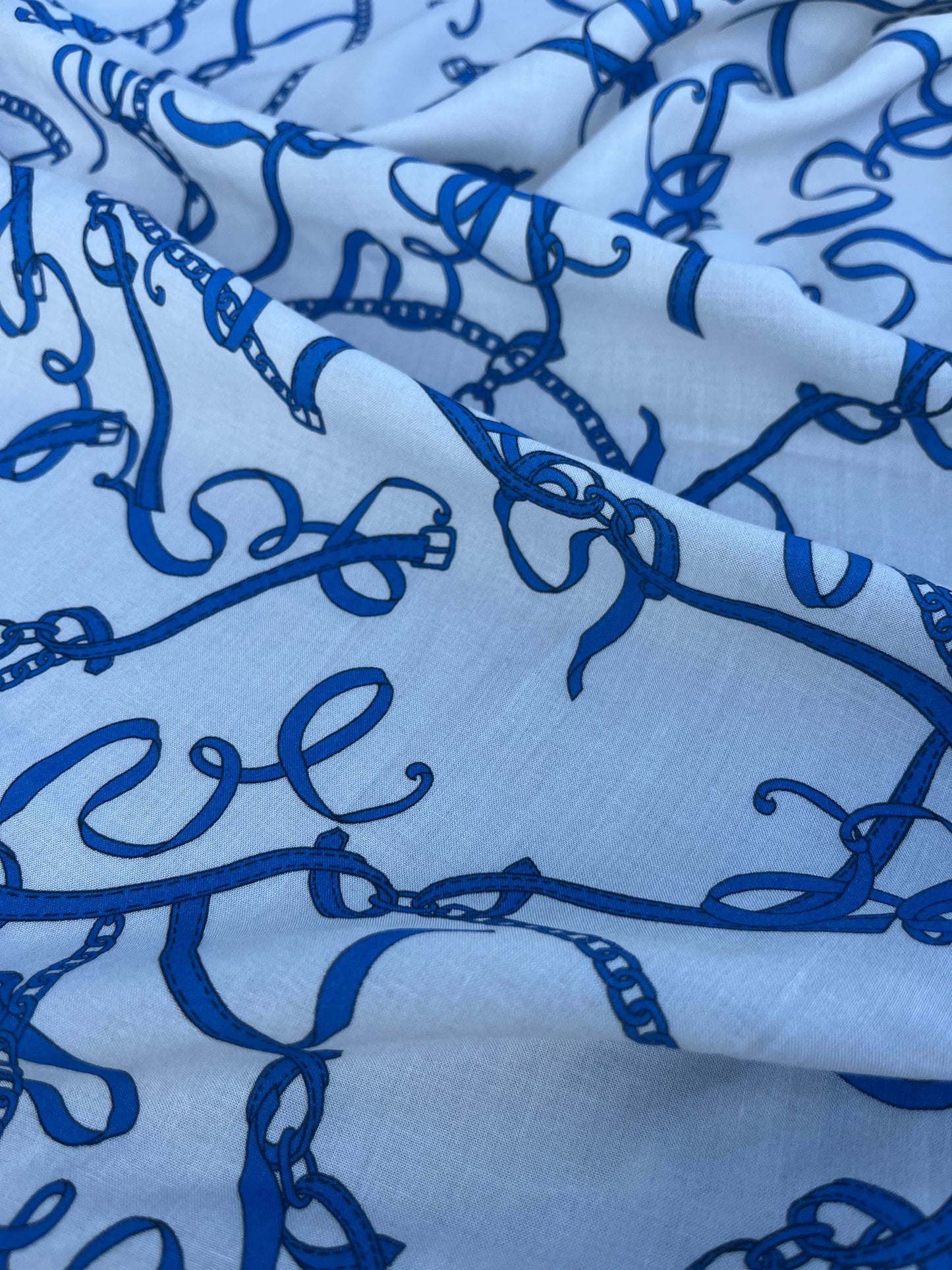 RW 079  viscose satin chains cobalt