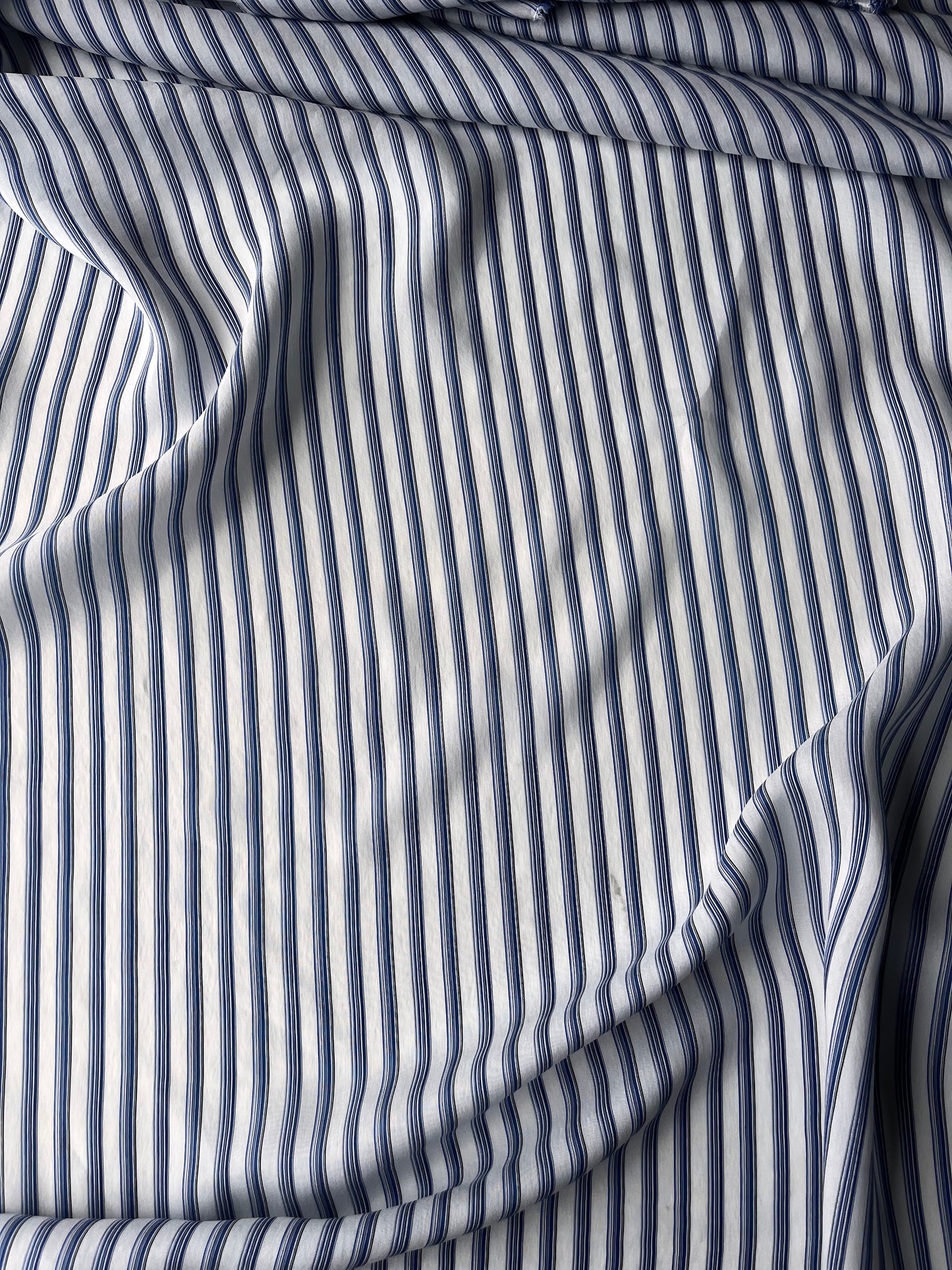 CELIA 012 viscose/silk stripes multi blue/white