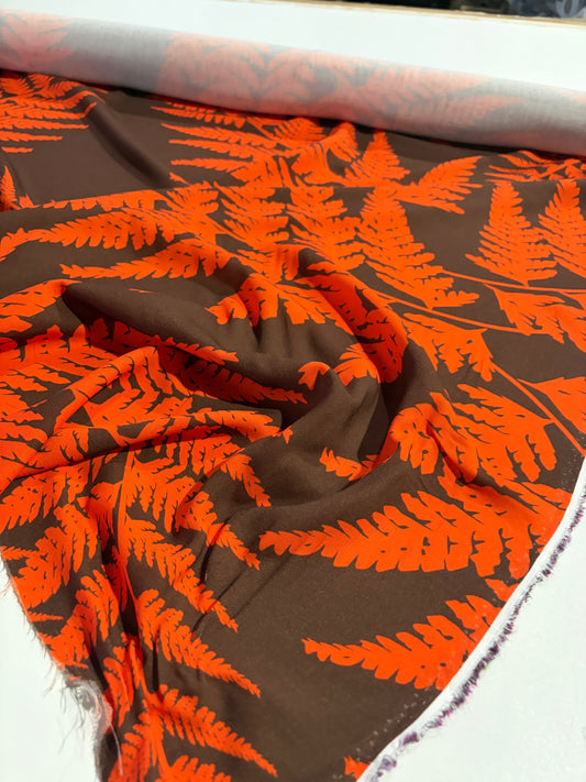 KRUSTY 023 brown/orange viscose twill print
