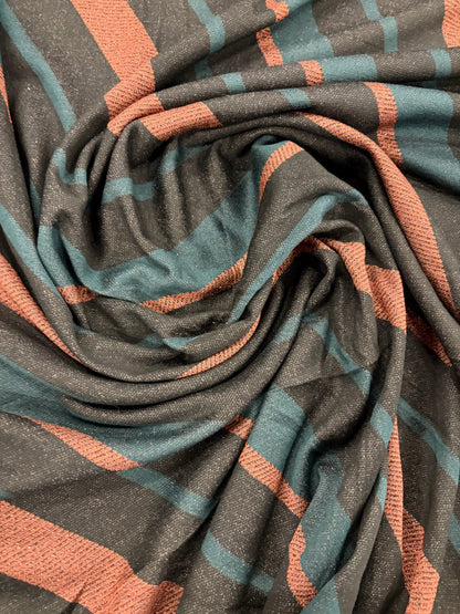 PIPO 032  lurex jersey jacquard diagonal stripes
