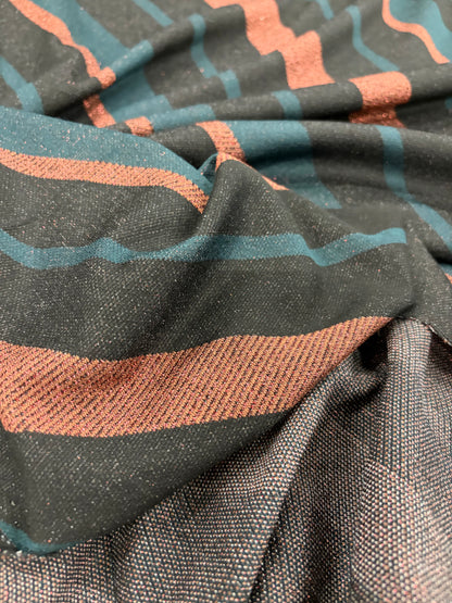 PIPO 032  lurex jersey jacquard diagonal stripes