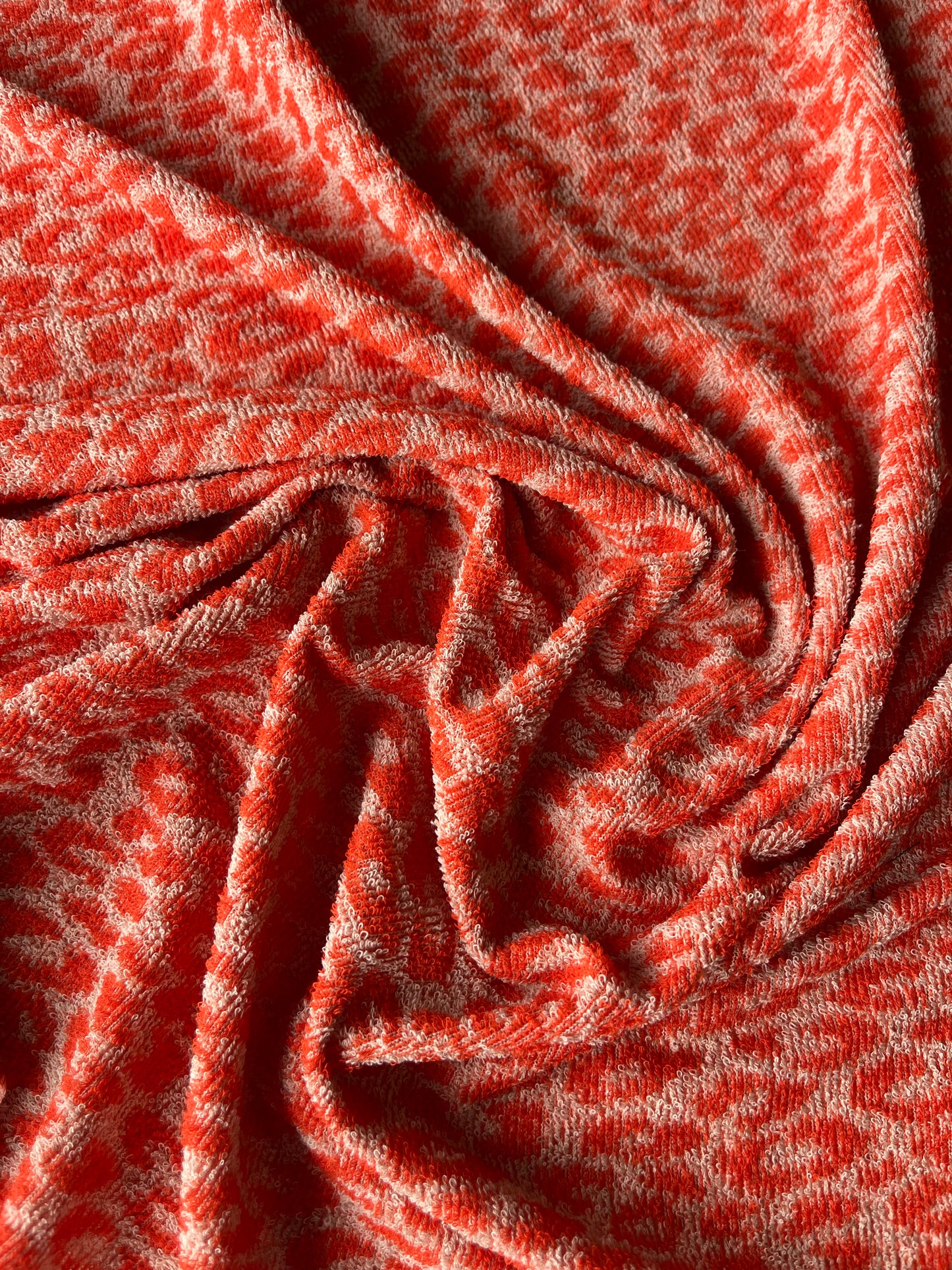 CELIA 008 jersey jacquard leopard orange ecru
