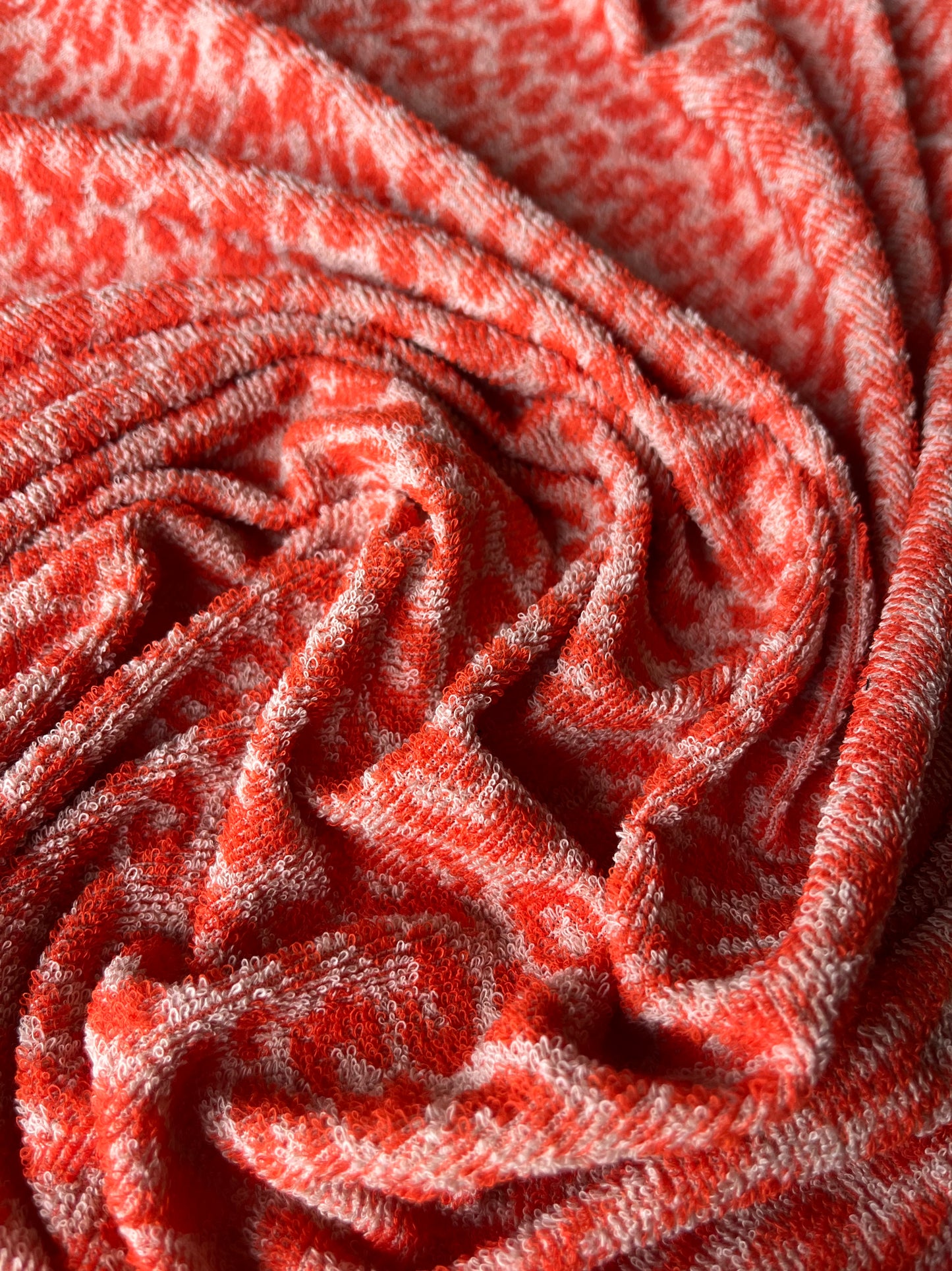 CELIA 008 jersey jacquard leopard orange ecru