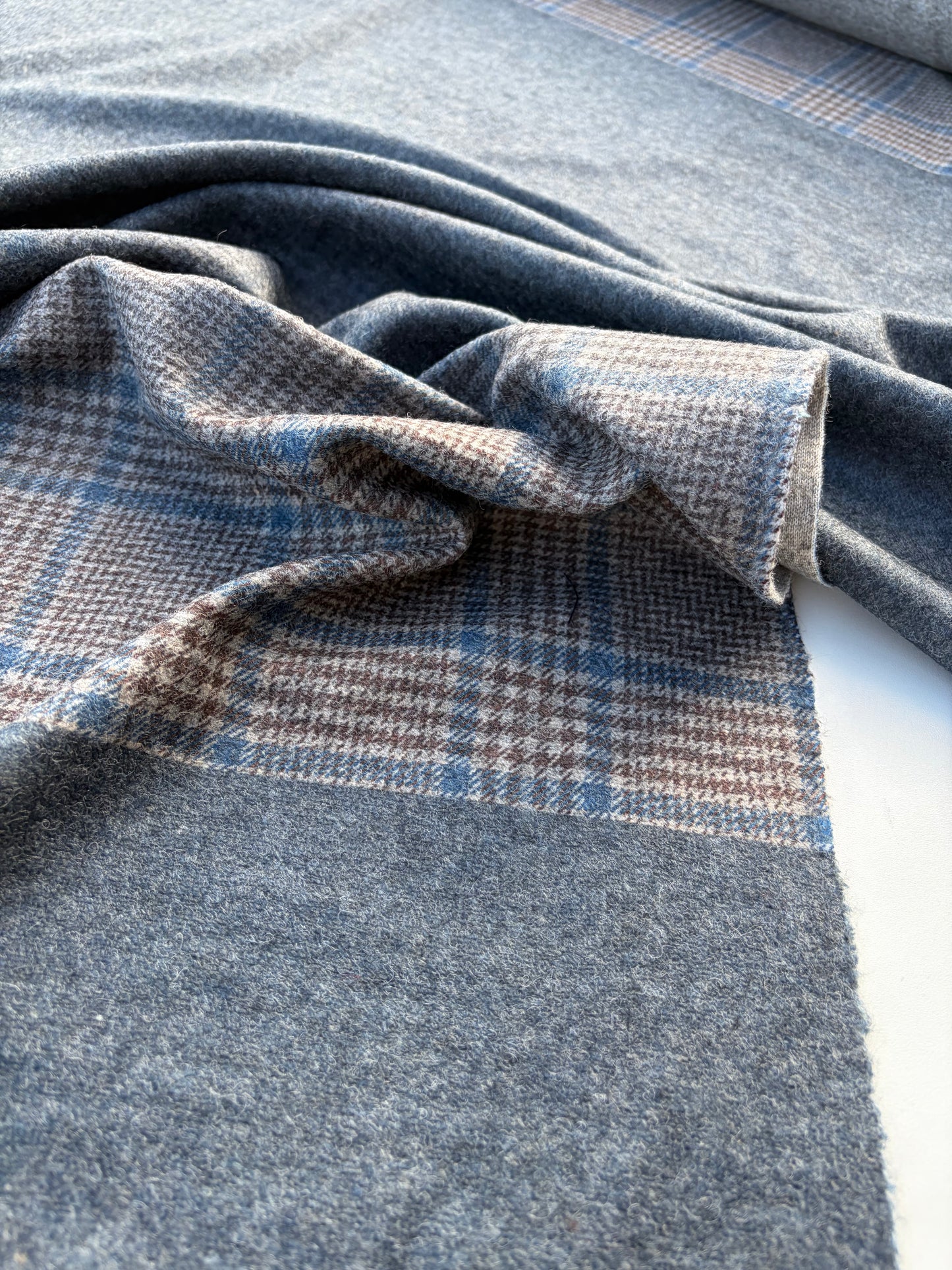 WOOL EDIT 001 fade-out check heavy wool jersey