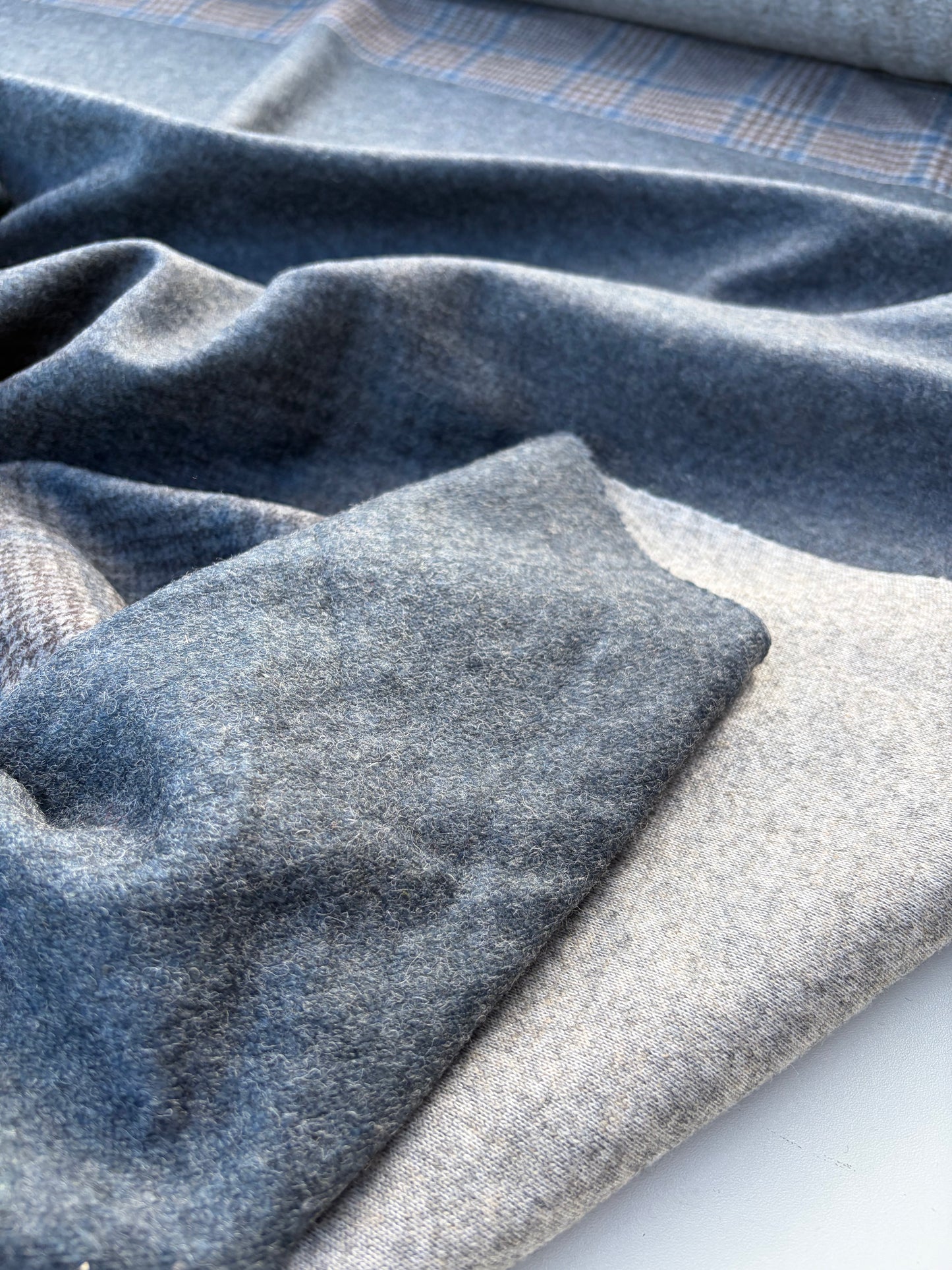 WOOL EDIT 001 fade-out check heavy wool jersey