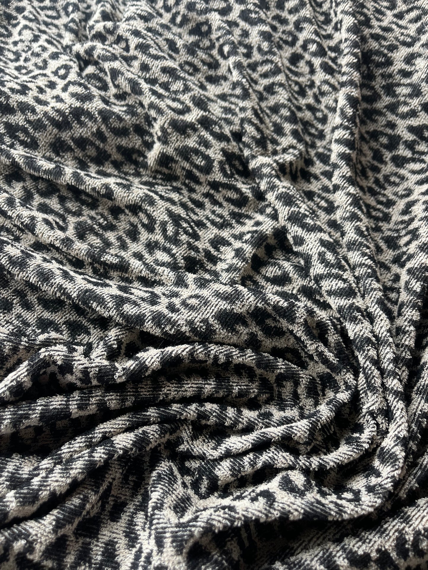 CELIA 006 jersey jacquard leopard black écru