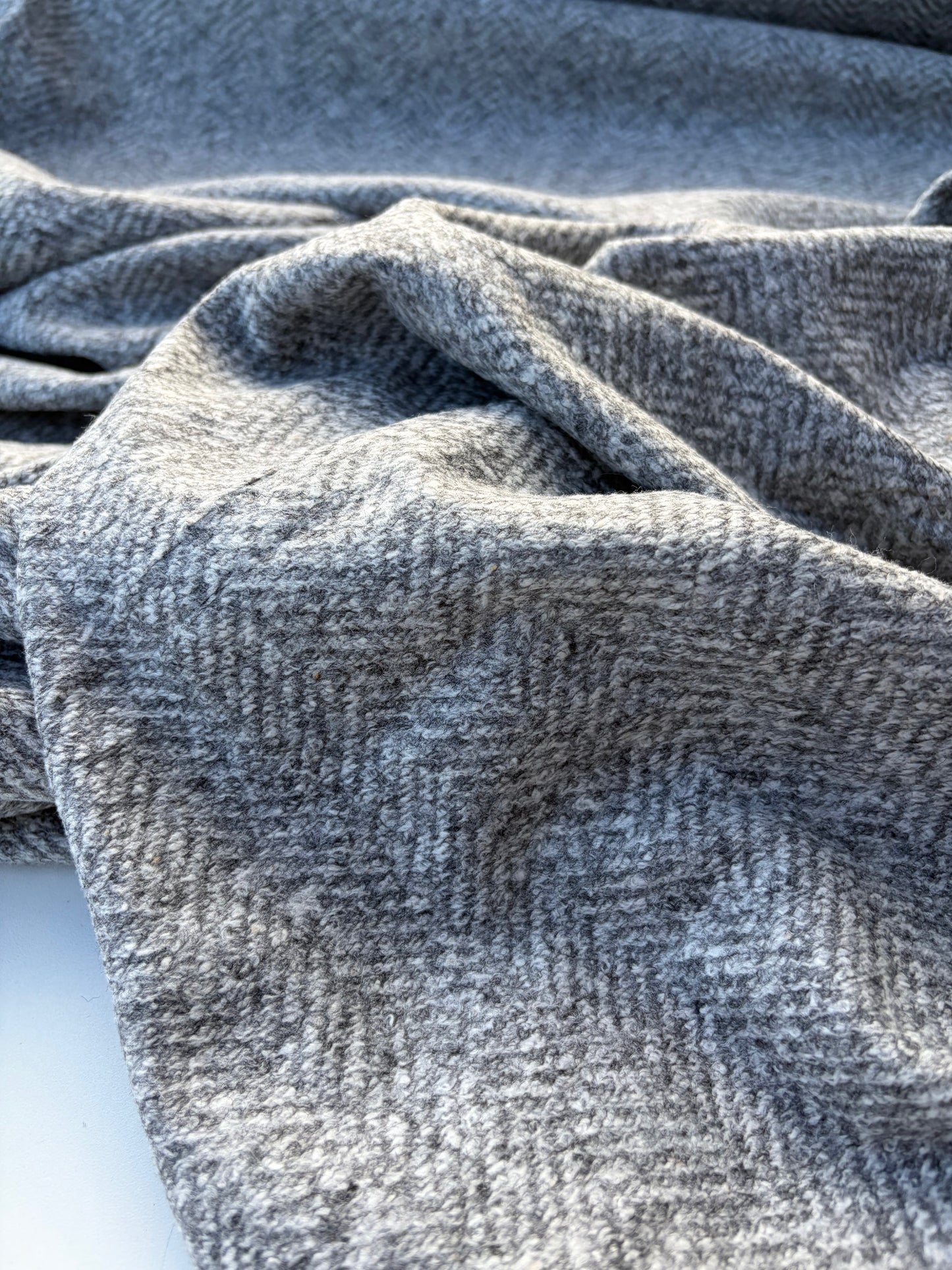 WOOL EDIT 002 grey herringbone heavy wool jersey
