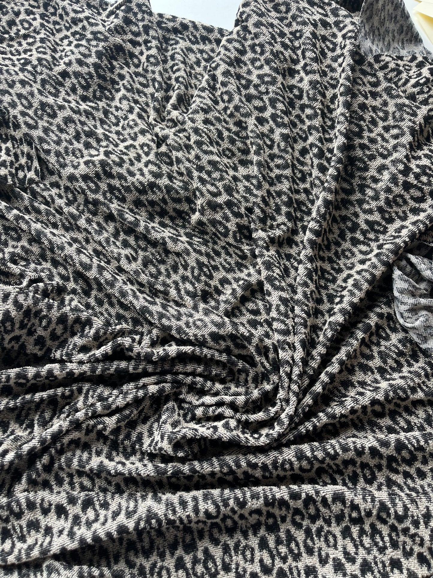 CELIA 006 jersey jacquard leopard black écru