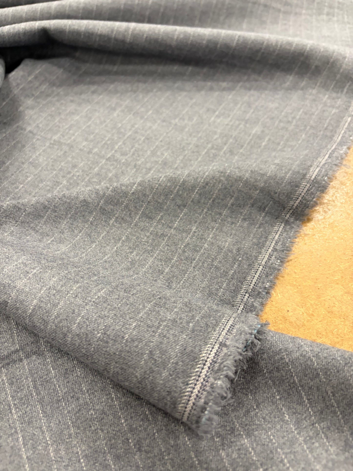 PIPO 036 stretch flannel pinstripe suiting fabric grey