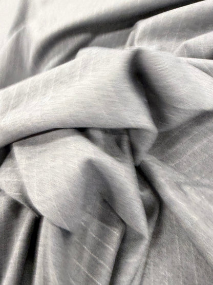 PIPO 036 stretch flannel pinstripe suiting fabric grey
