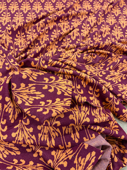PIPO 038  jersey jacquard burgundy/orange