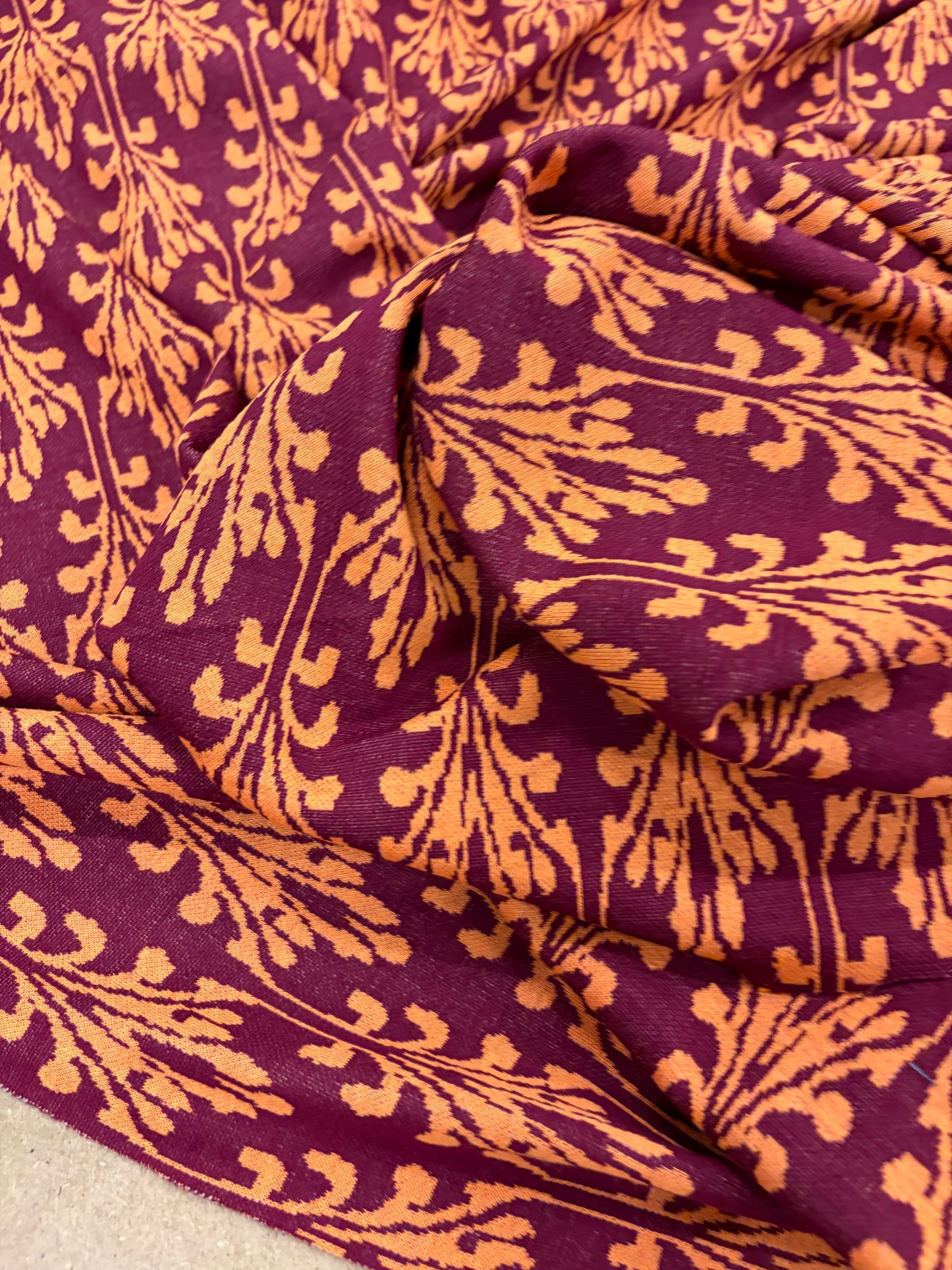 PIPO 038  jersey jacquard burgundy/orange
