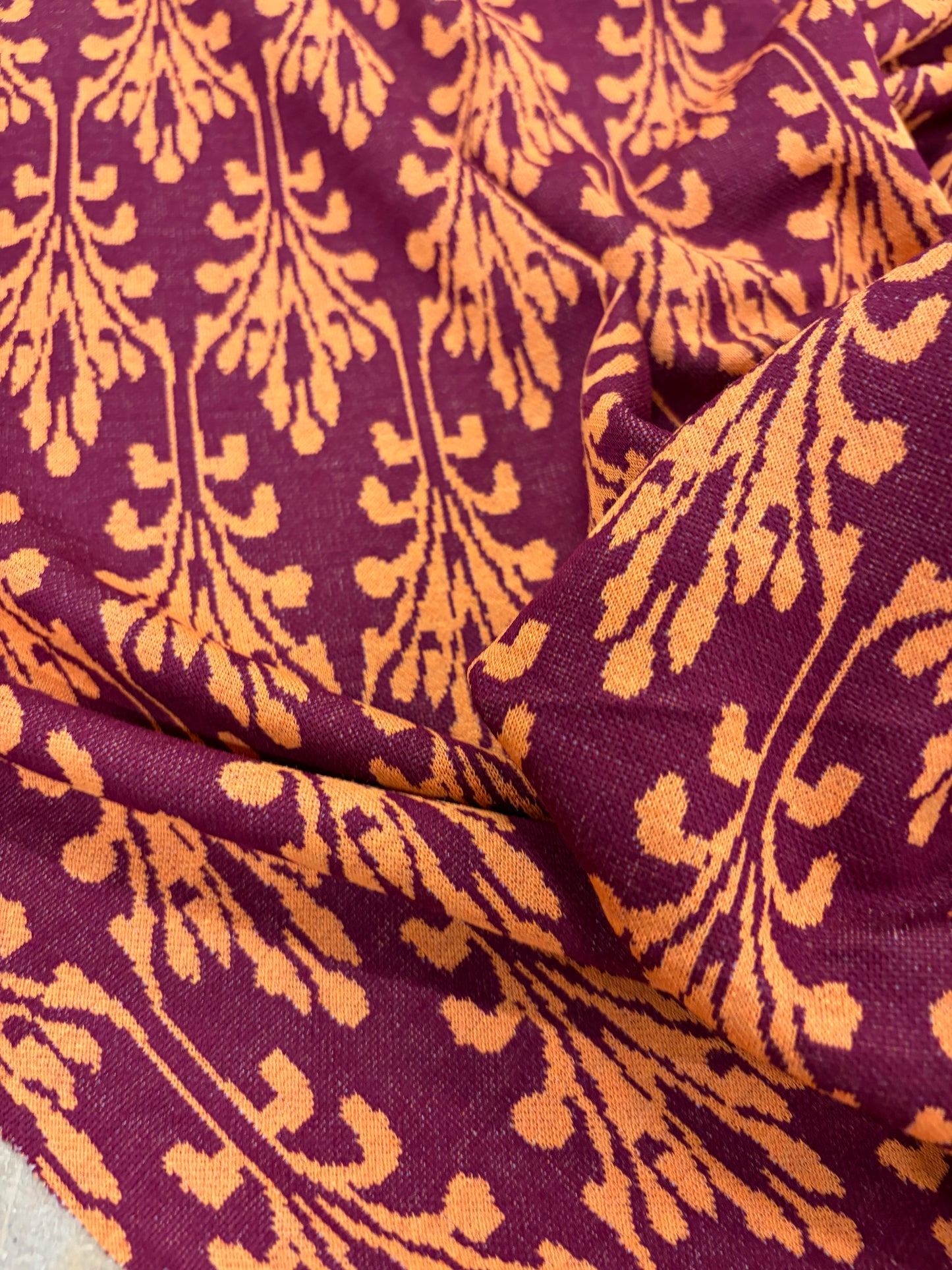PIPO 038  jersey jacquard burgundy/orange