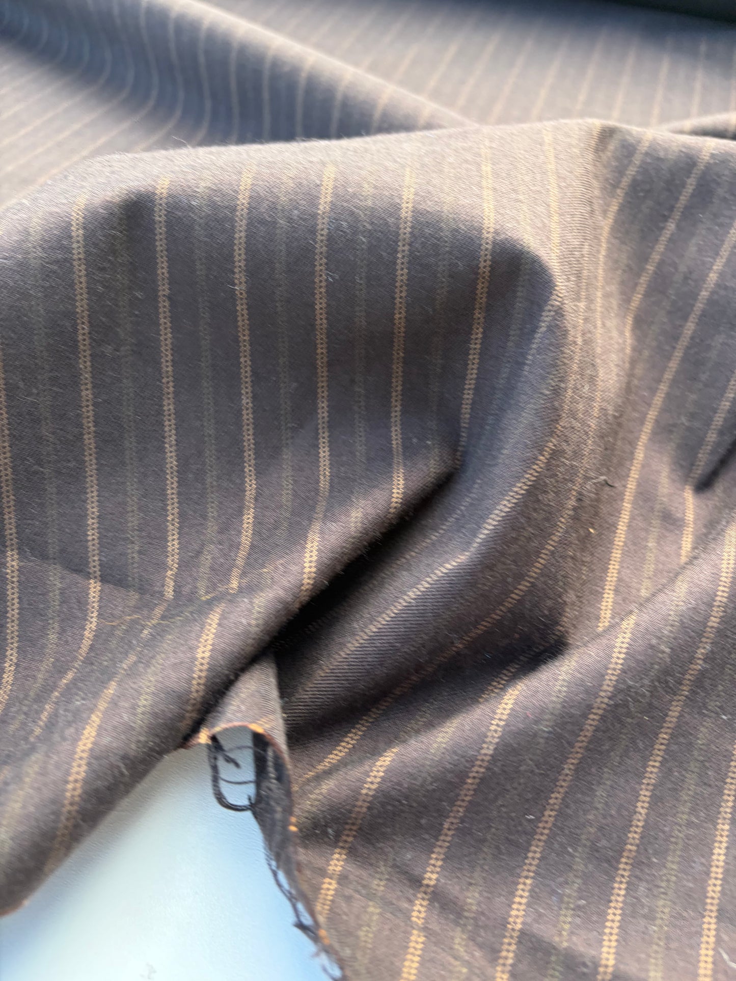 WOOL EDIT 007 brown striped wool stretch