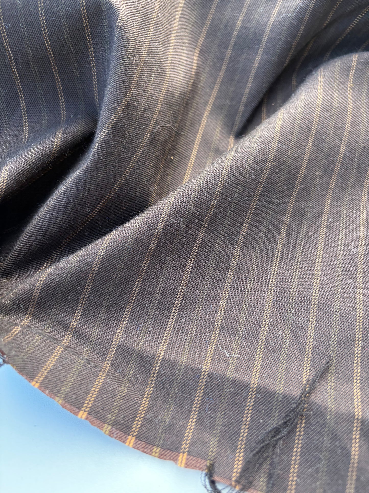 WOOL EDIT 007 brown striped wool stretch