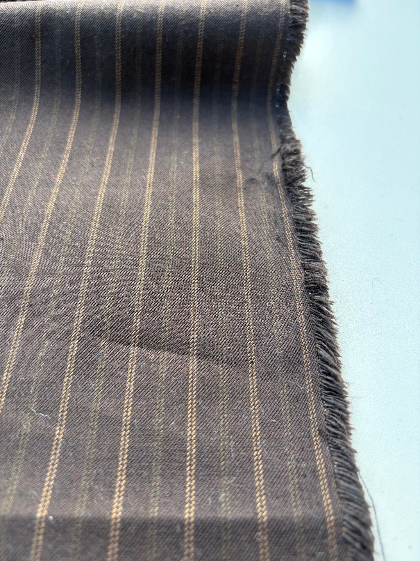 WOOL EDIT 007 brown striped wool stretch