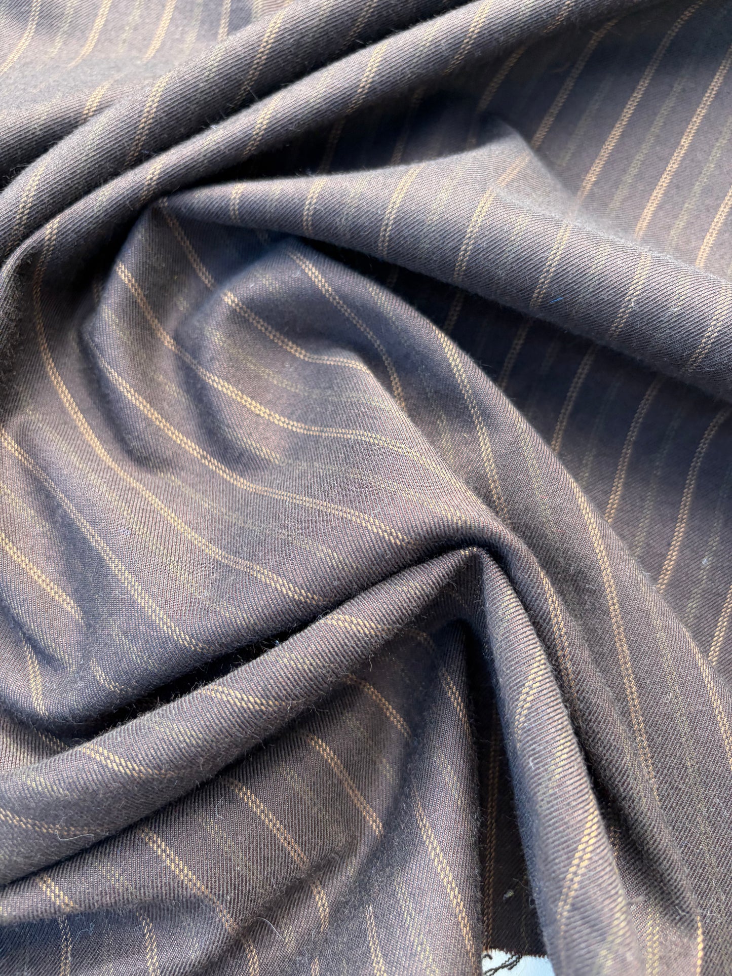 WOOL EDIT 007 brown striped wool stretch