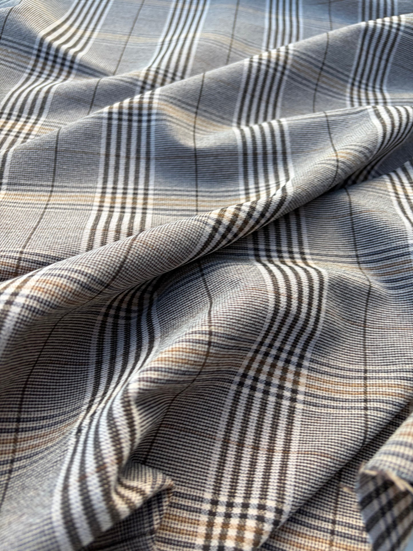 WOOL EDIT 009 checkered stretch fabric with wool