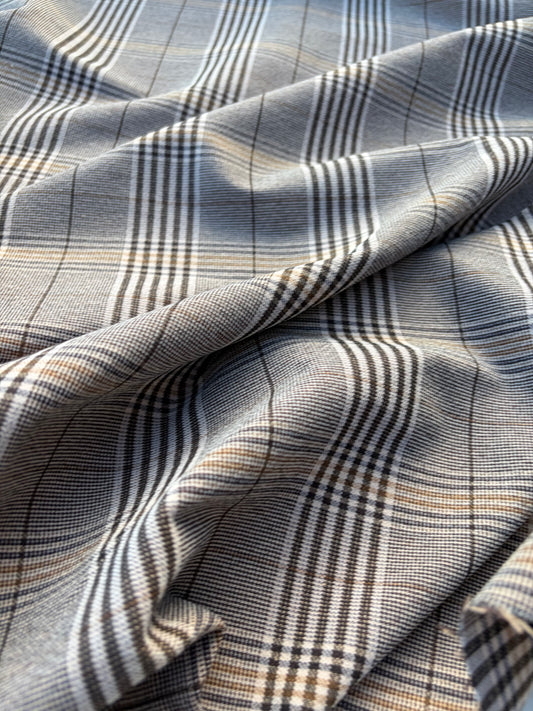 WOOL EDIT 009 checkered stretch fabric with wool