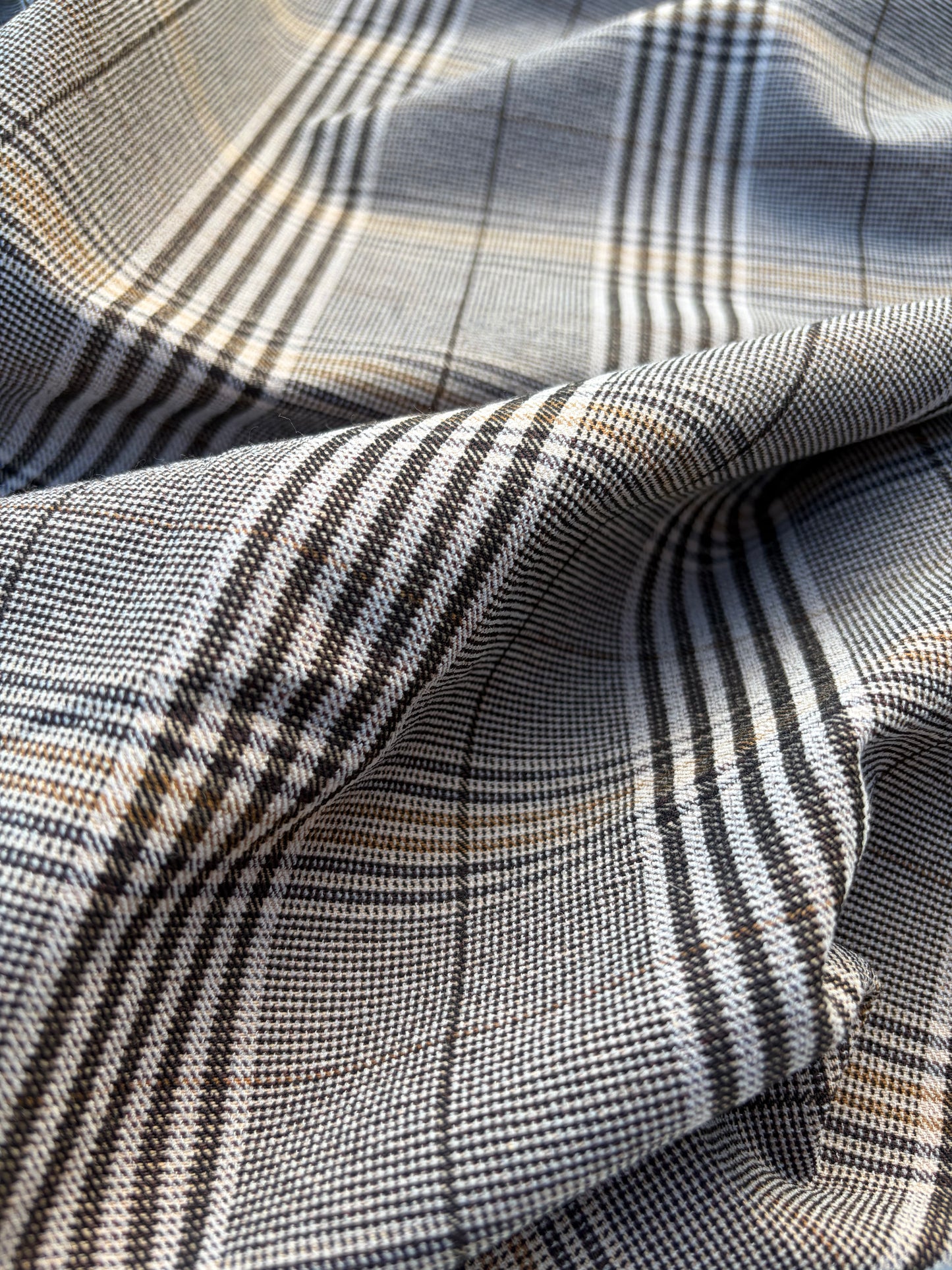 WOOL EDIT 009 checkered stretch fabric with wool