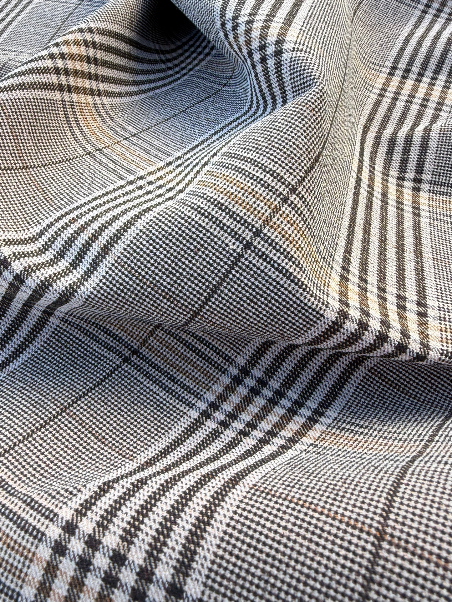 WOOL EDIT 009 checkered stretch fabric with wool