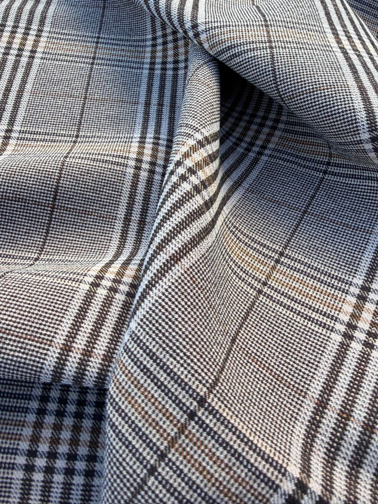 WOOL EDIT 009 checkered stretch fabric with wool