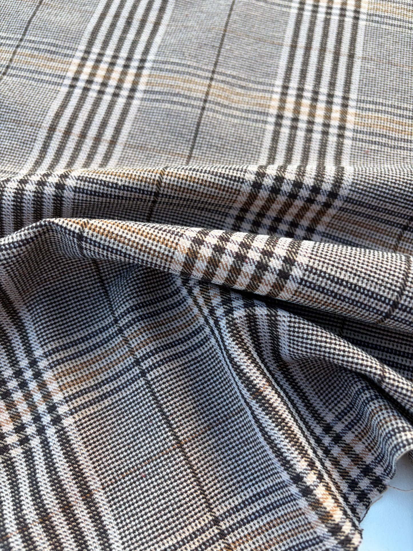 WOOL EDIT 009 checkered stretch fabric with wool