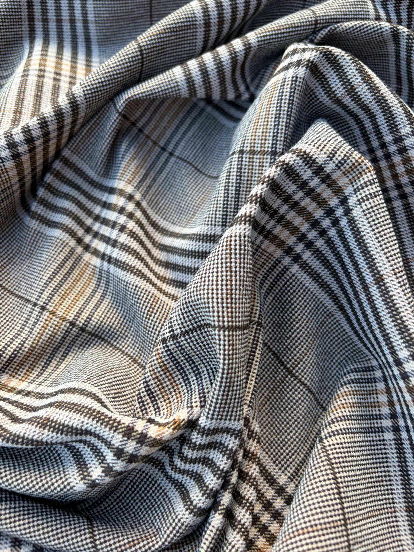 WOOL EDIT 009 checkered stretch fabric with wool
