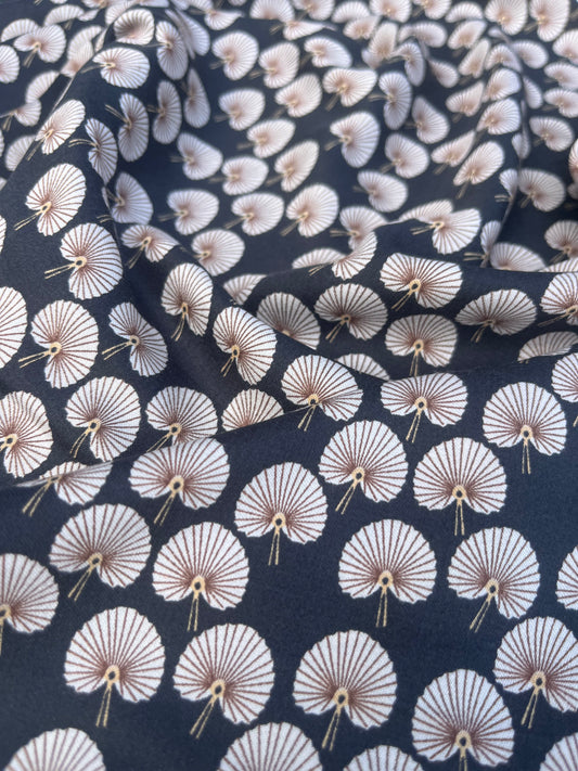 RW 096  viscose satin elegant print ginkgo