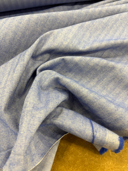 EMILE 003 cotton colourwoven herringbone electric blue