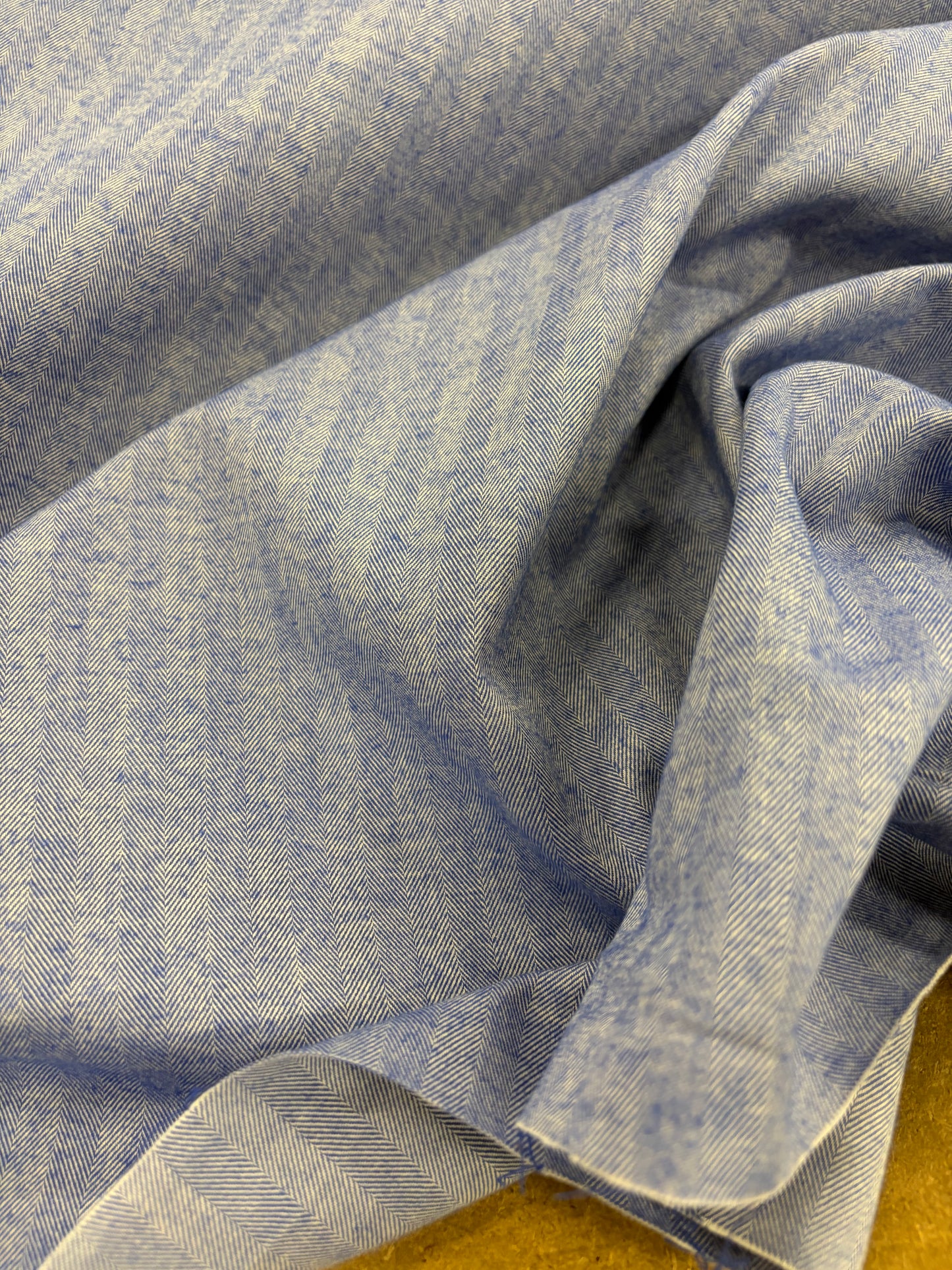 EMILE 003 cotton colourwoven herringbone electric blue