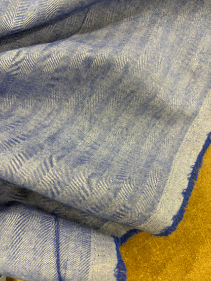 EMILE 003 cotton colourwoven herringbone electric blue