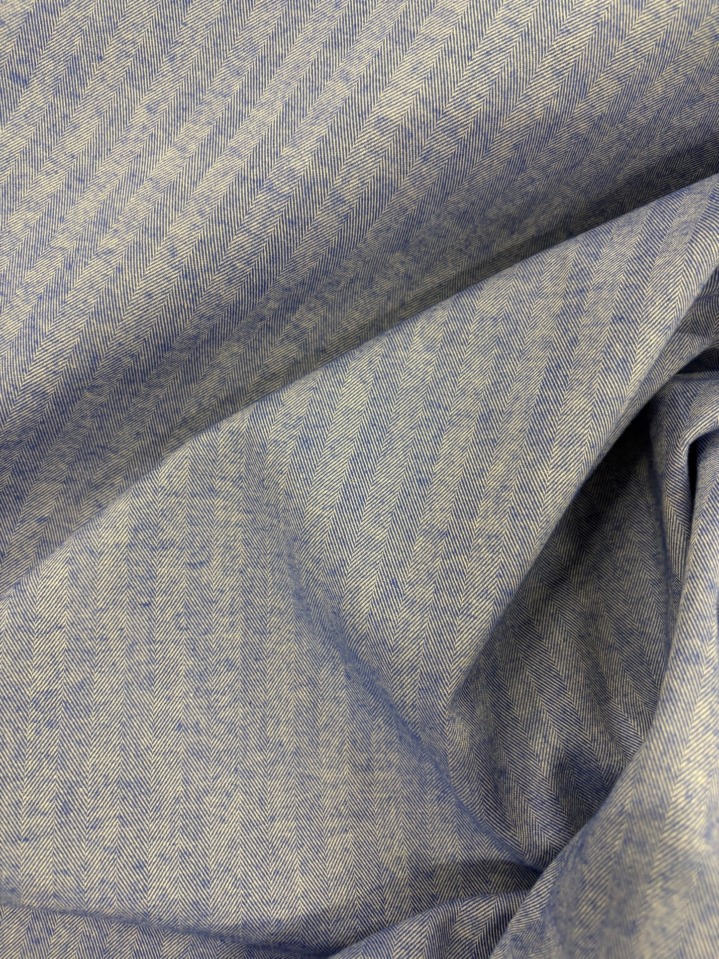 EMILE 003 cotton colourwoven herringbone electric blue