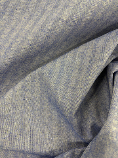 EMILE 003 cotton colourwoven herringbone electric blue
