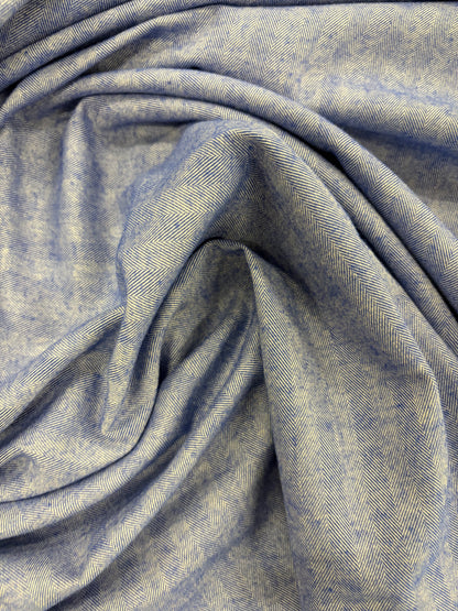 EMILE 003 cotton colourwoven herringbone electric blue