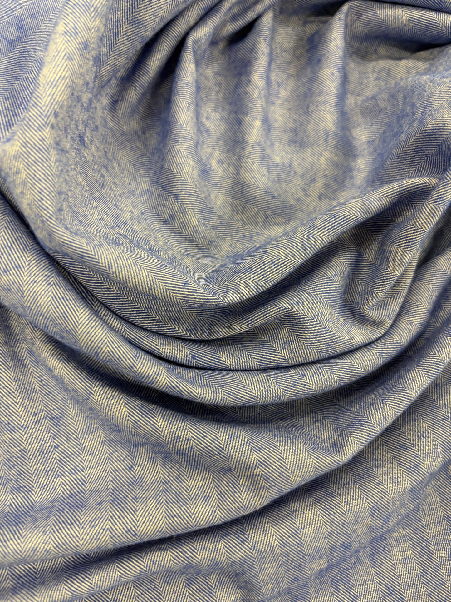 EMILE 003 cotton colourwoven herringbone electric blue