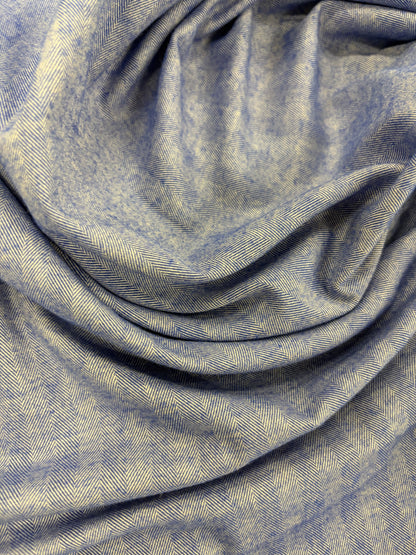 EMILE 003 cotton colourwoven herringbone electric blue